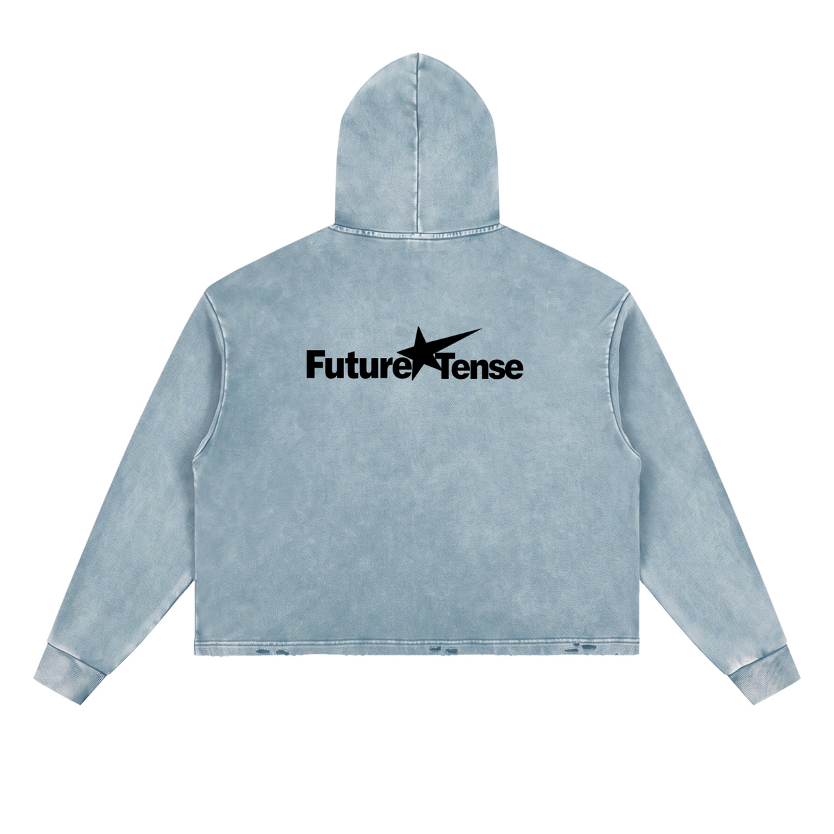 Vintage Washed Frayed-Hem Hoodie