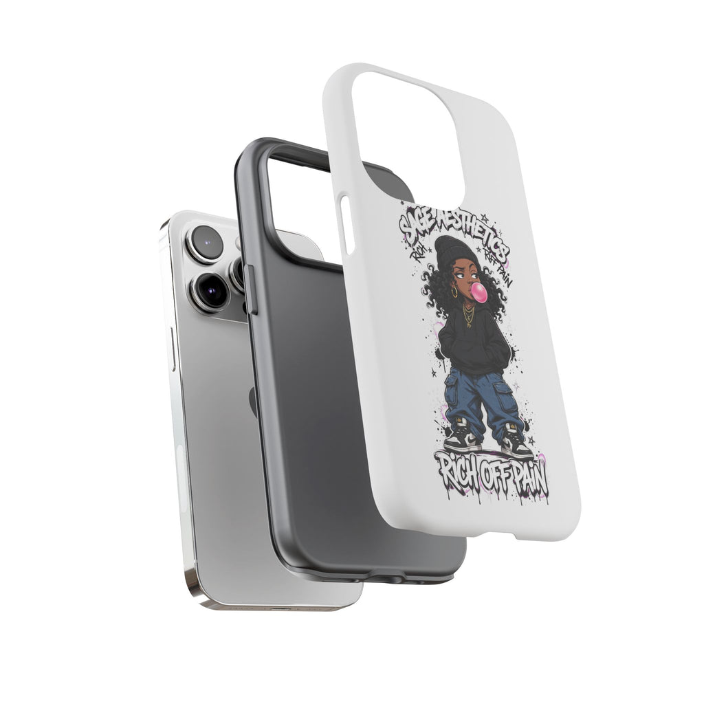 Phone Case — 'She Aesthetics, Rich Off Pain' Graphic Protective Cover