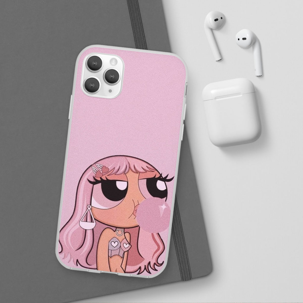 Pink Bubblegum Cartoon Phone Case – Cute Girly Blowing Bubble Design