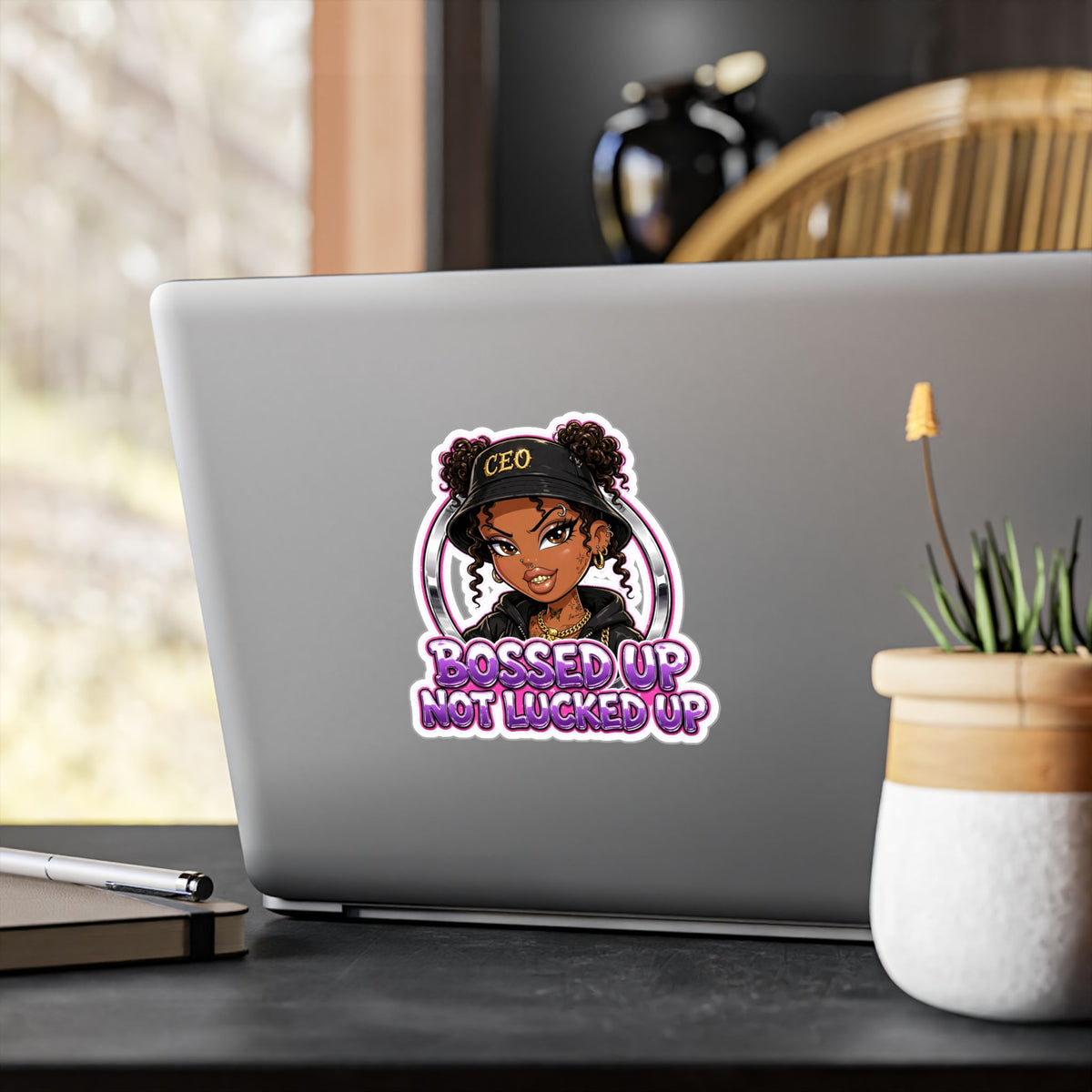 Bossed Up Not Locked Up Vinyl Sticker — CEO Girl Kiss-Cut Decal