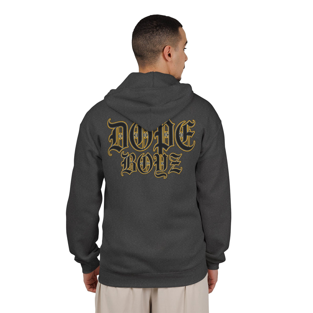 Zip Hoodie — 'Sage Aesthetics' Front with 'Deadly Doll' Gold Graffiti Back
