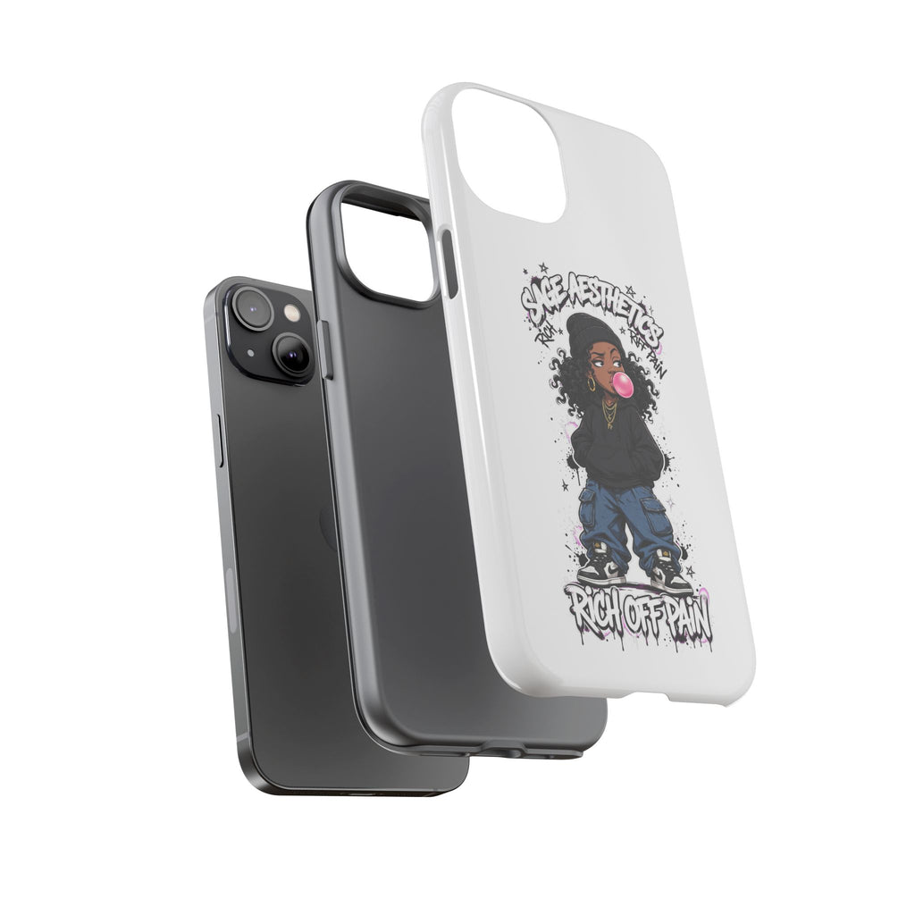 Phone Case — 'She Aesthetics, Rich Off Pain' Graphic Protective Cover
