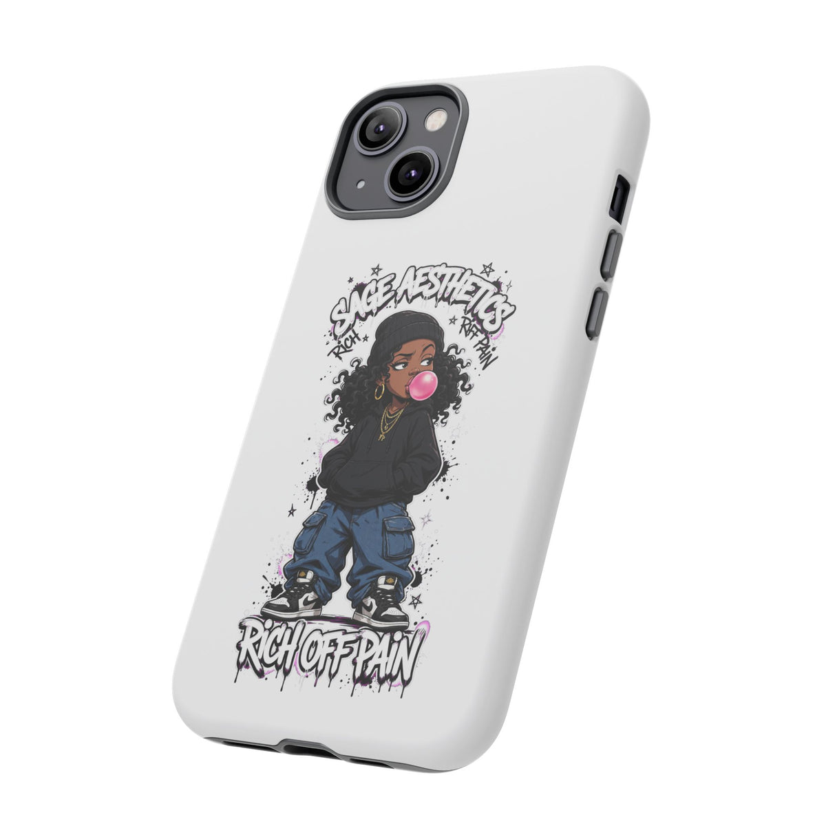 Phone Case — 'She Aesthetics, Rich Off Pain' Graphic Protective Cover