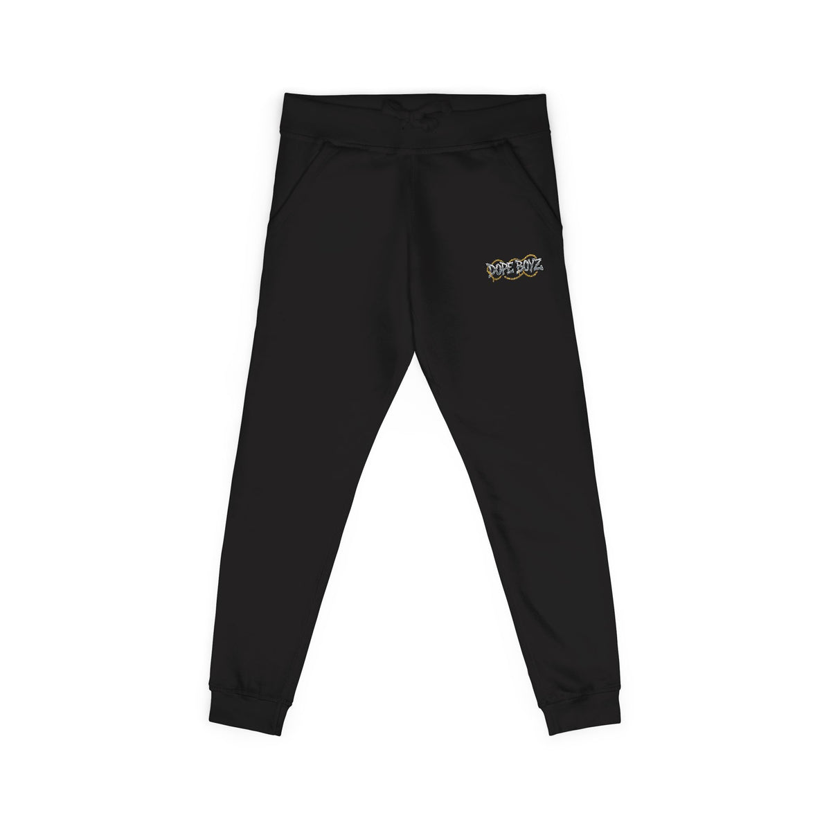 Embroidered Floral Camo Joggers — Cozy White Fleece Sweatpants