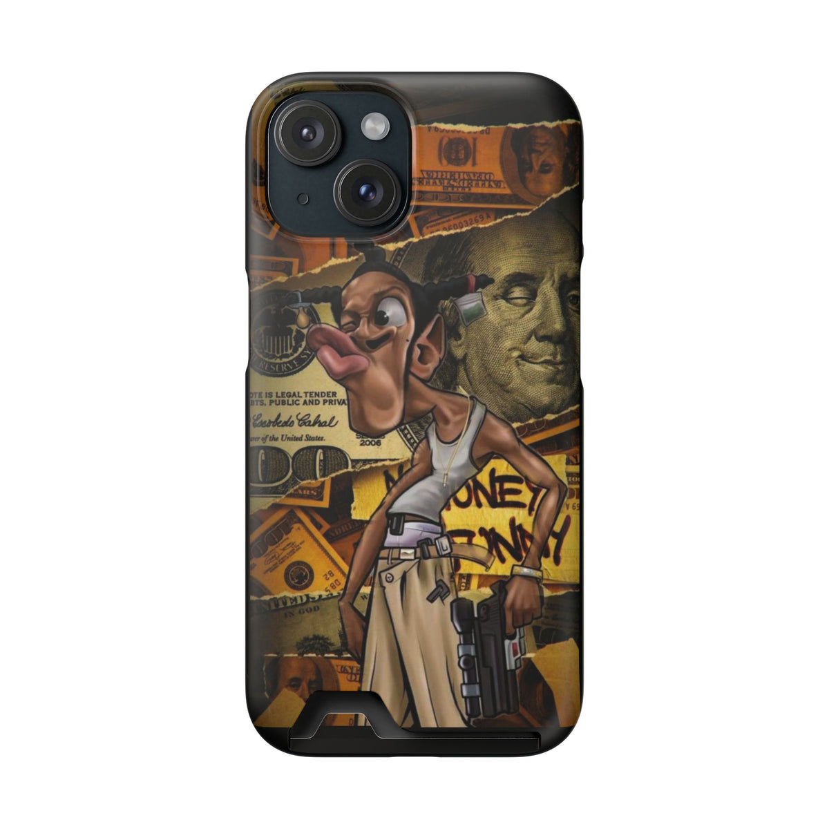 Money Hustle Card Holder Phone Case — Urban Graffiti Wallet iPhone Case