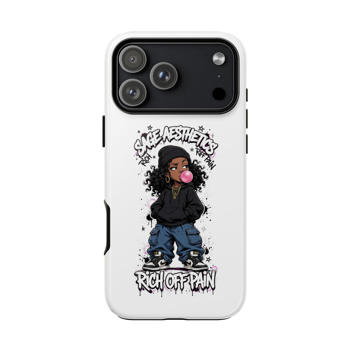 Phone Case — 'She Aesthetics, Rich Off Pain' Graphic Protective Cover