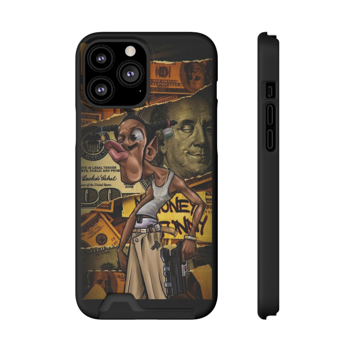 Money Hustle Card Holder Phone Case — Urban Graffiti Wallet iPhone Case