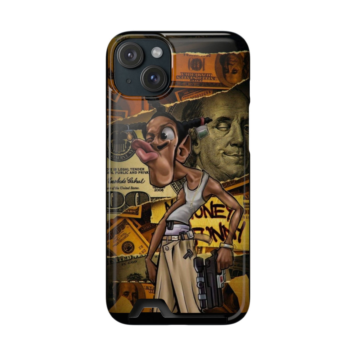 Money Hustle Card Holder Phone Case — Urban Graffiti Wallet iPhone Case