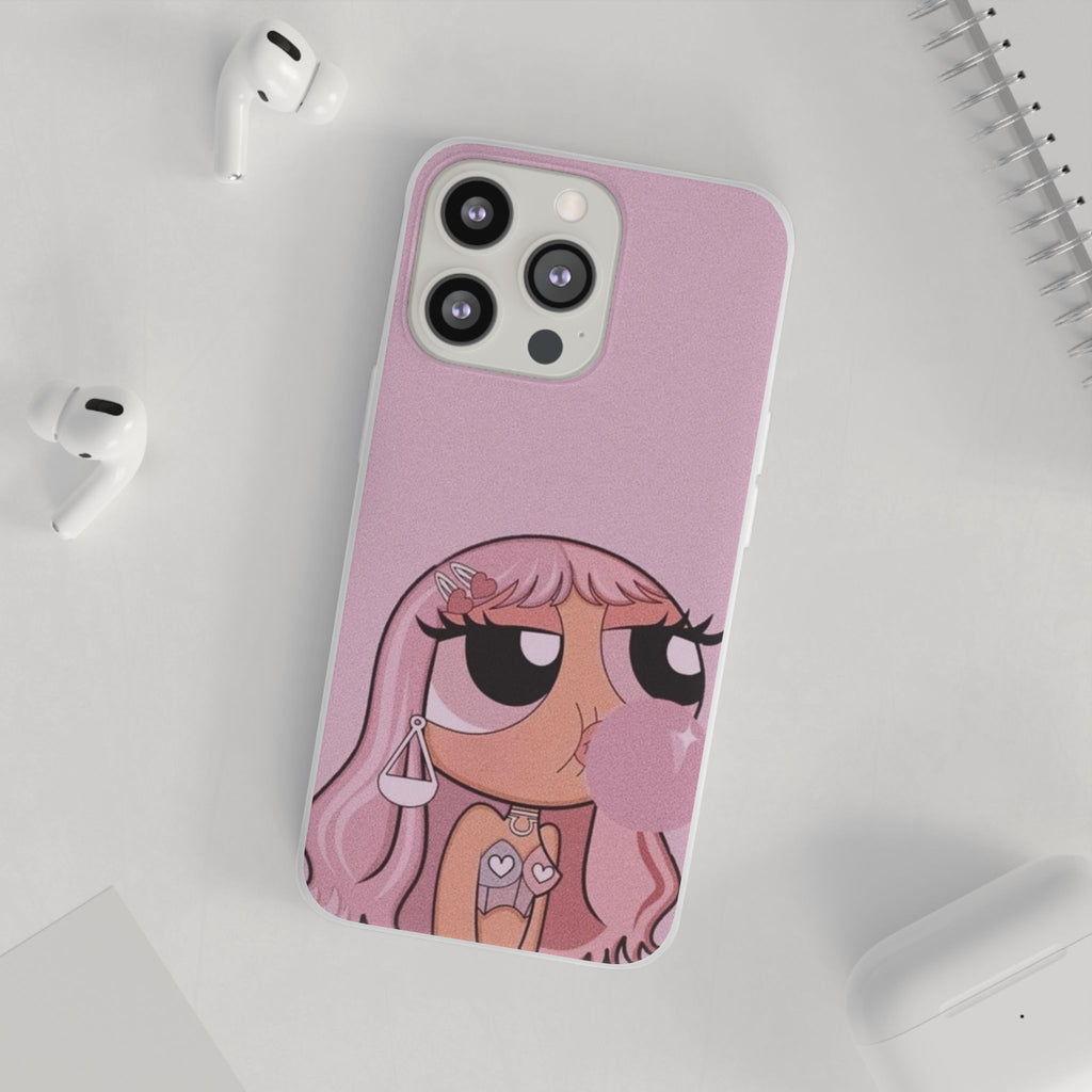 Pink Bubblegum Cartoon Phone Case – Cute Girly Blowing Bubble Design