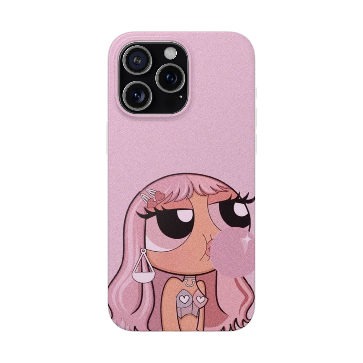 Pink Bubblegum Cartoon Phone Case – Cute Girly Blowing Bubble Design