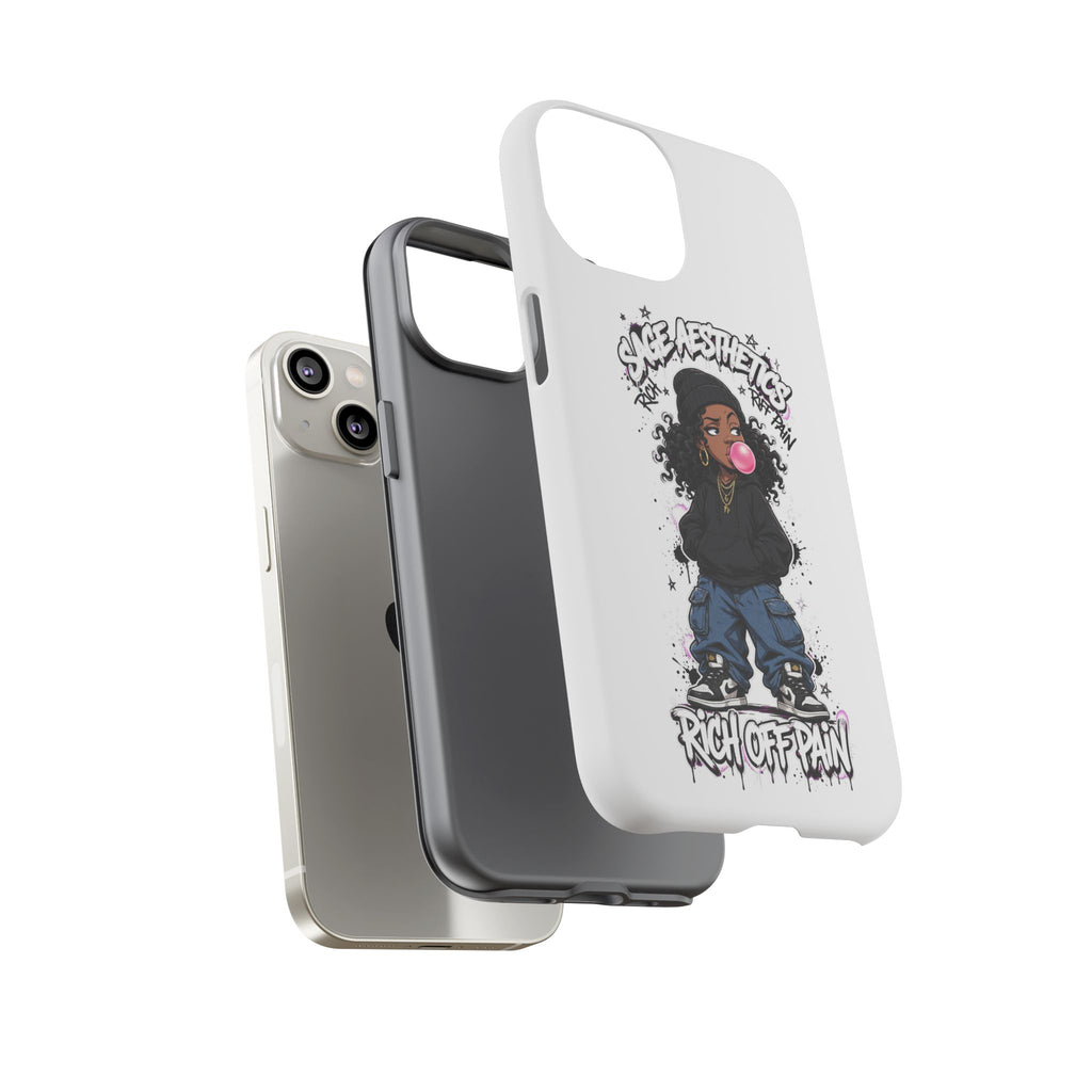 Phone Case — 'She Aesthetics, Rich Off Pain' Graphic Protective Cover