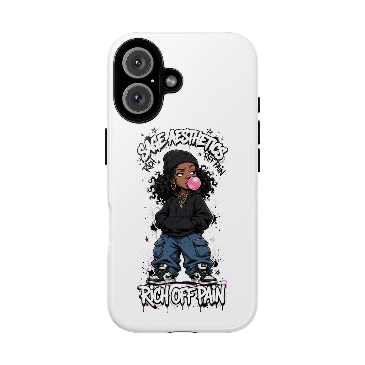 Phone Case — 'She Aesthetics, Rich Off Pain' Graphic Protective Cover