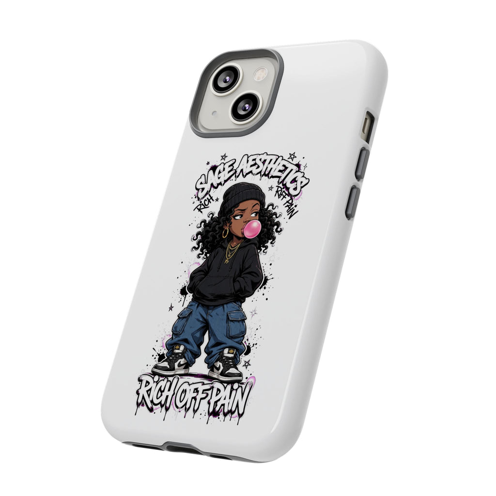 Phone Case — 'She Aesthetics, Rich Off Pain' Graphic Protective Cover