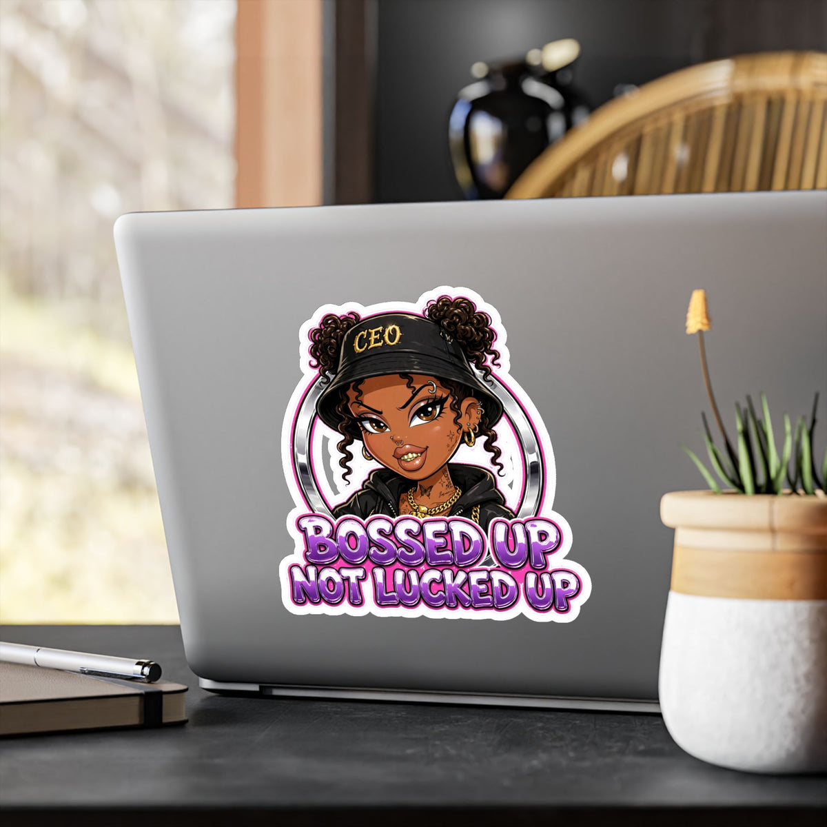 Bossed Up Not Locked Up Vinyl Sticker — CEO Girl Kiss-Cut Decal