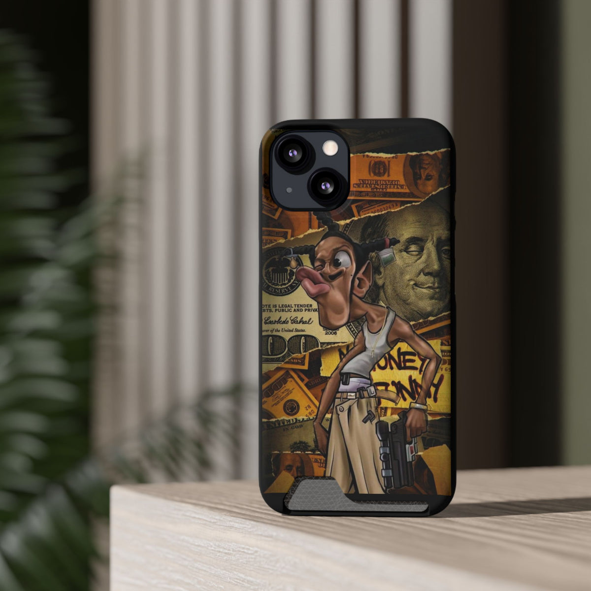 Money Hustle Card Holder Phone Case — Urban Graffiti Wallet iPhone Case