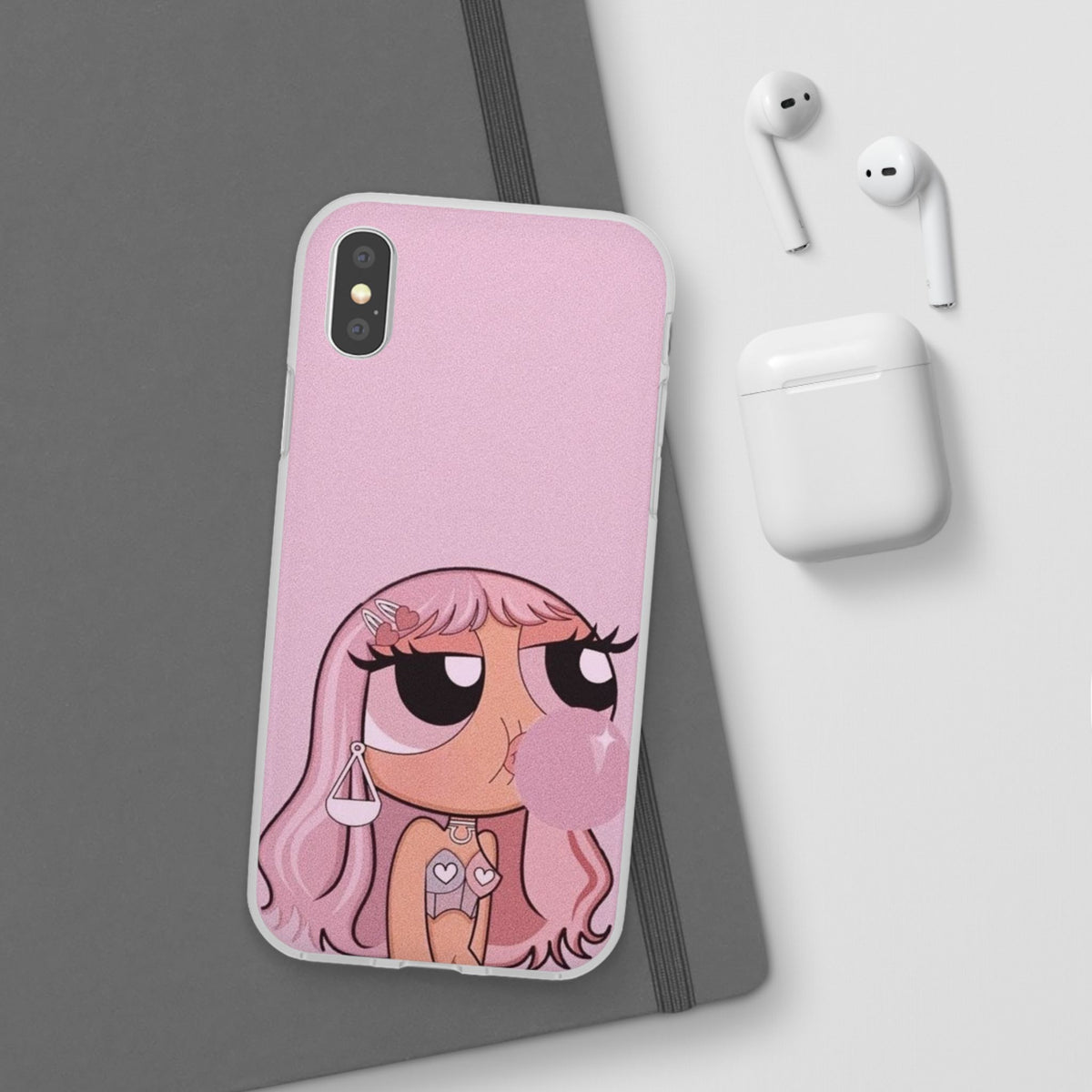 Pink Bubblegum Cartoon Phone Case – Cute Girly Blowing Bubble Design