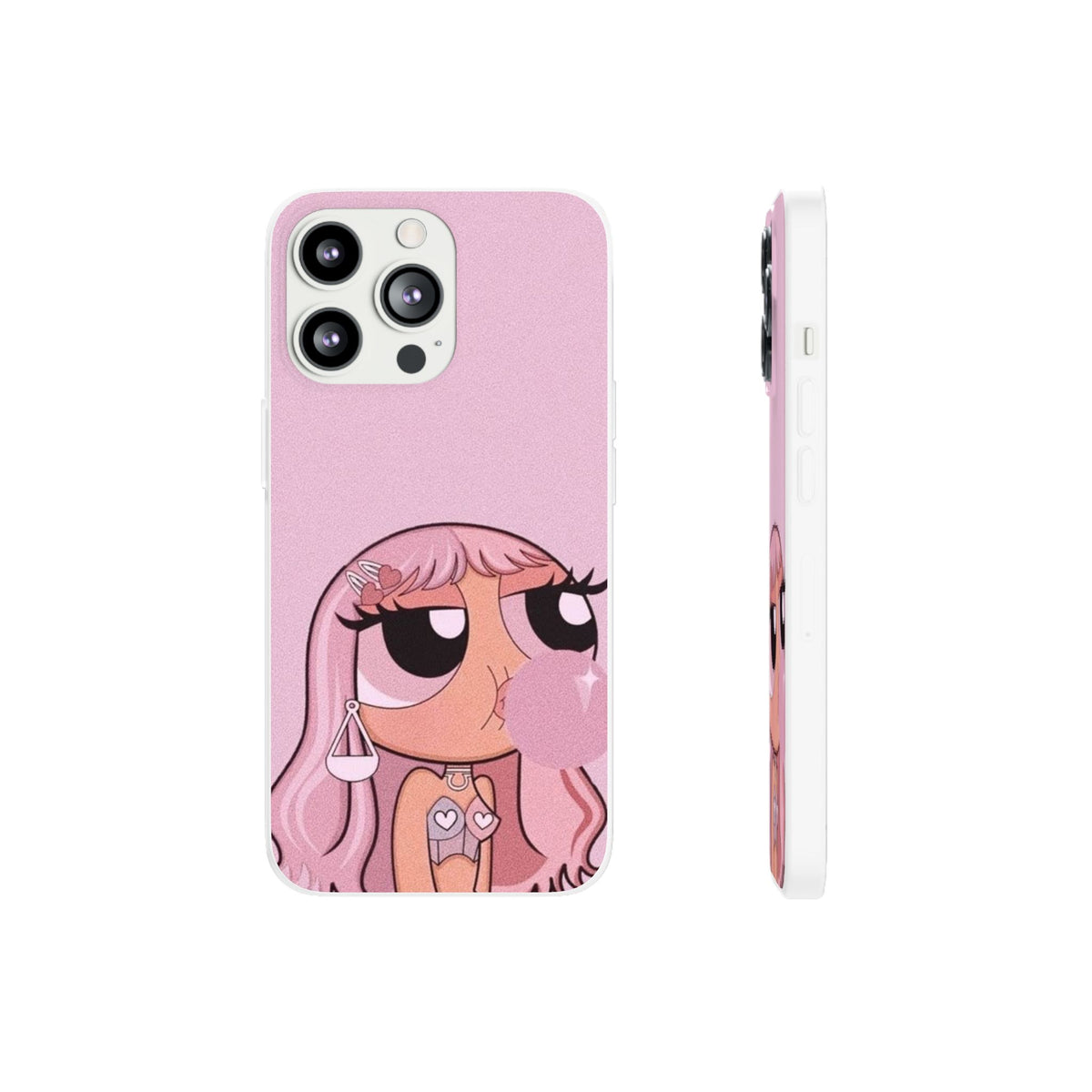 Pink Bubblegum Cartoon Phone Case – Cute Girly Blowing Bubble Design