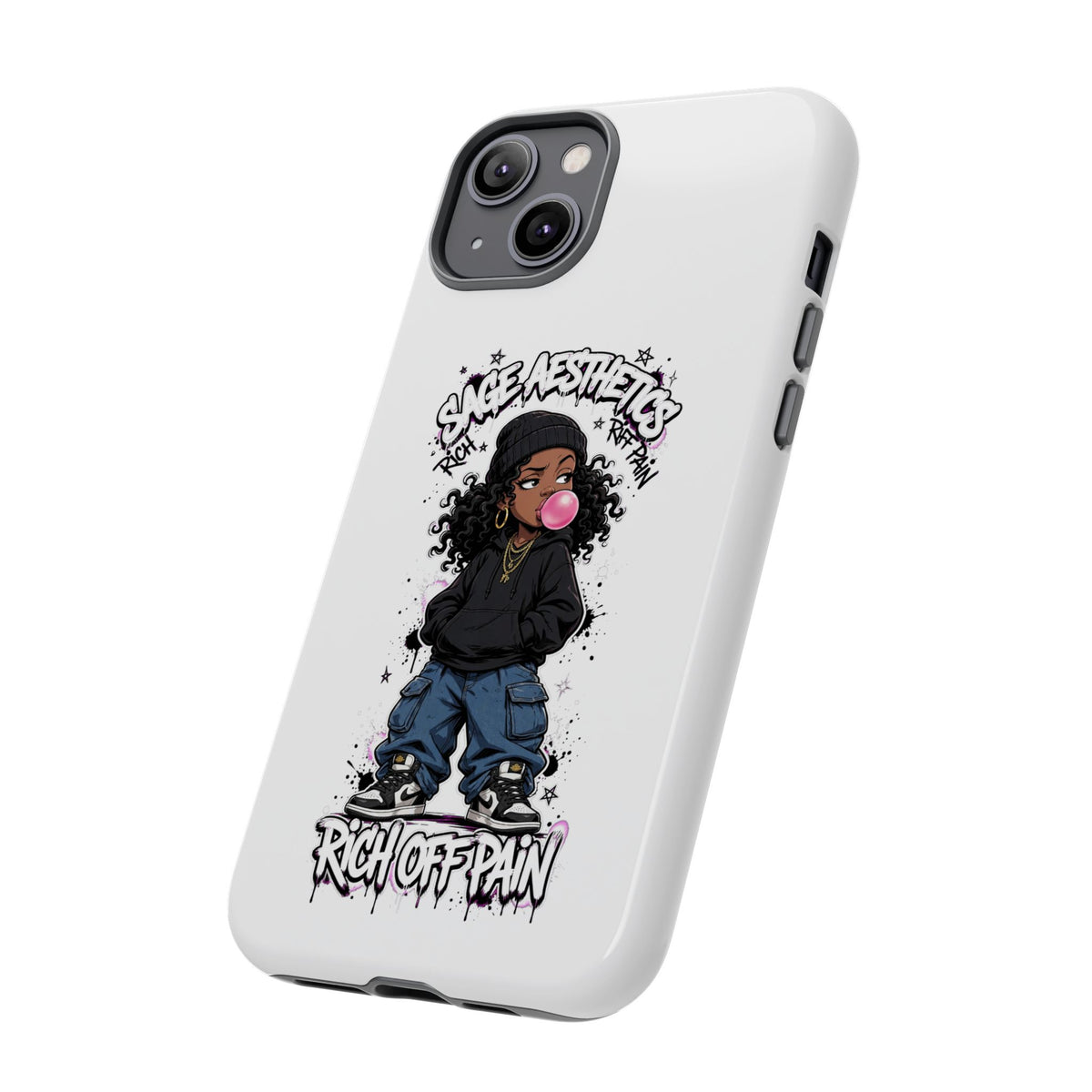 Phone Case — 'She Aesthetics, Rich Off Pain' Graphic Protective Cover