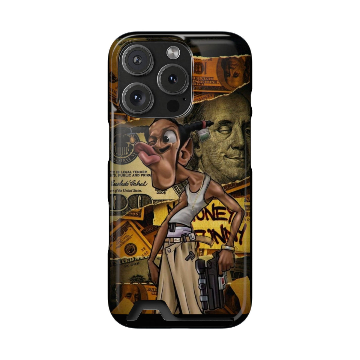 Money Hustle Card Holder Phone Case — Urban Graffiti Wallet iPhone Case