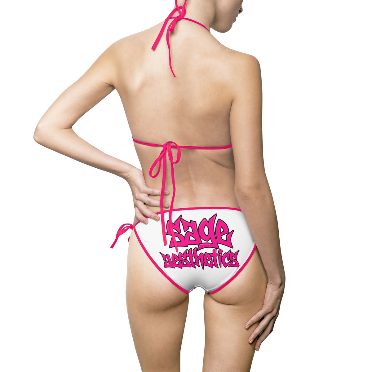 Pink Graffiti 'Baby Doll' Triangle Bikini Swimsuit