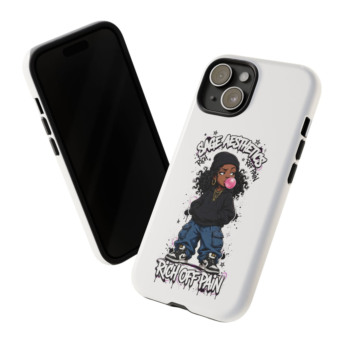 Phone Case — 'She Aesthetics, Rich Off Pain' Graphic Protective Cover