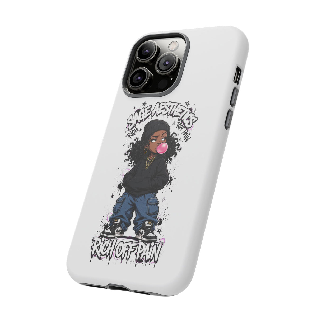 Phone Case — 'She Aesthetics, Rich Off Pain' Graphic Protective Cover