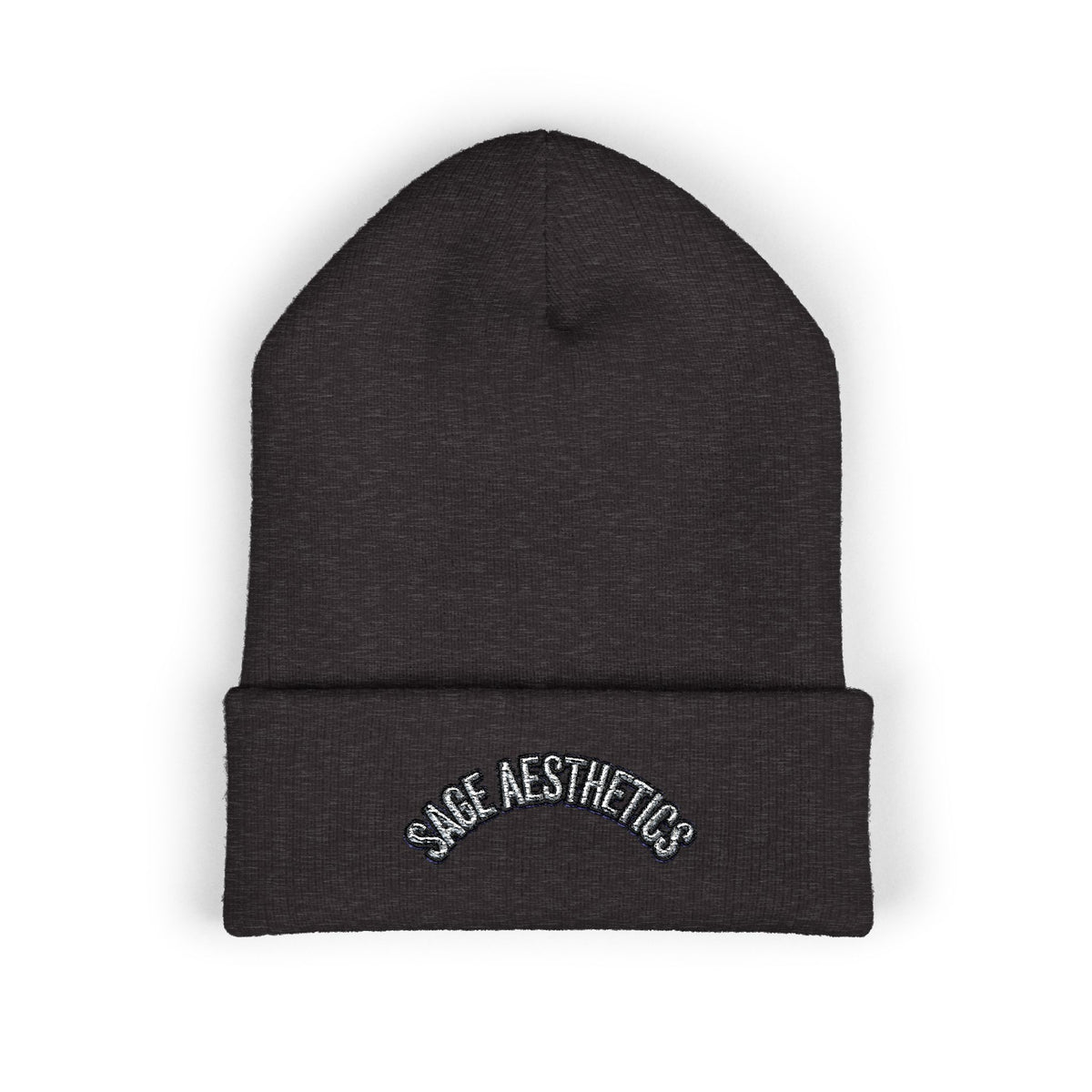 Classic Cuffed Beanie — Embroidered “SAGE AESTHETICS ” Arch