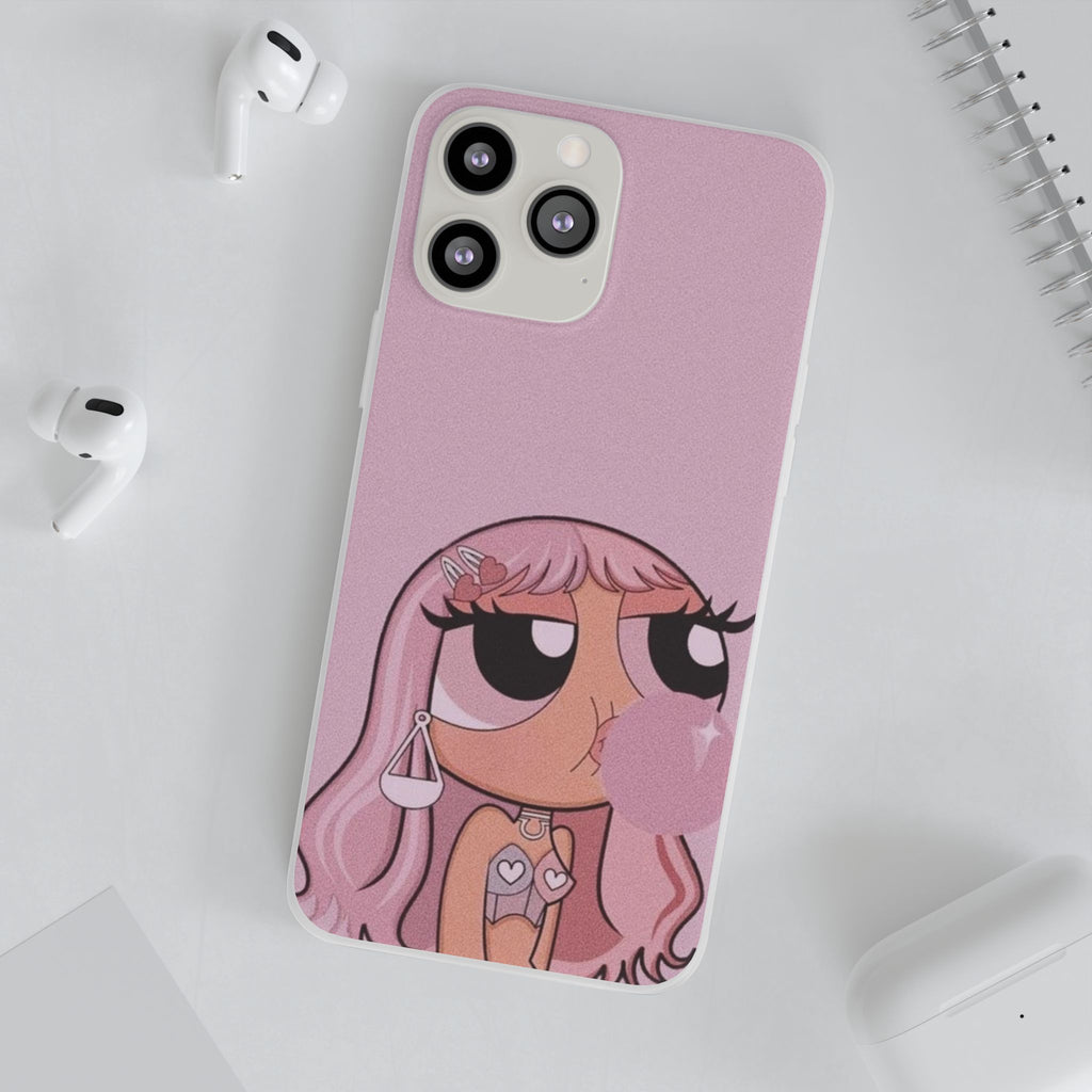 Pink Bubblegum Cartoon Phone Case – Cute Girly Blowing Bubble Design