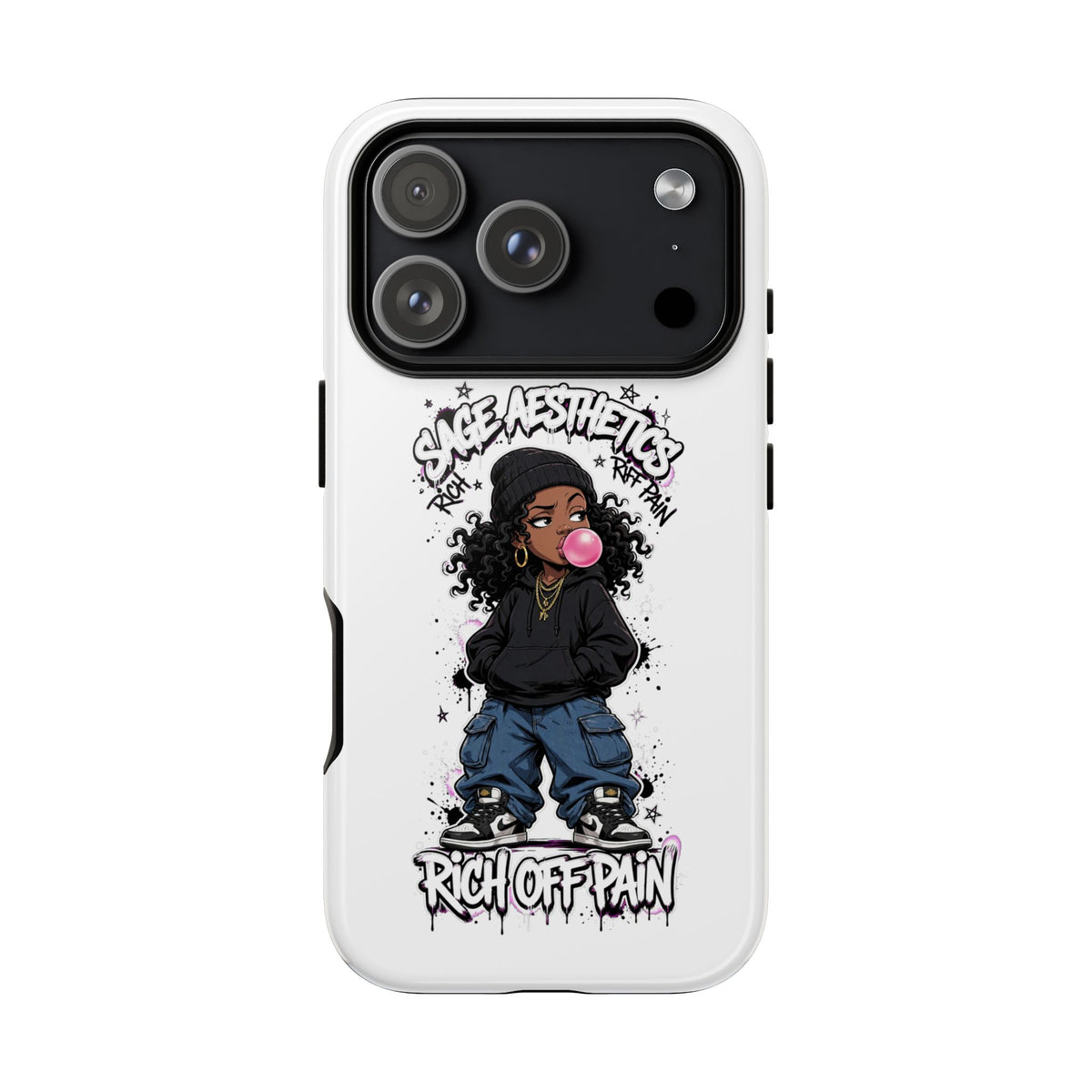 Phone Case — 'She Aesthetics, Rich Off Pain' Graphic Protective Cover