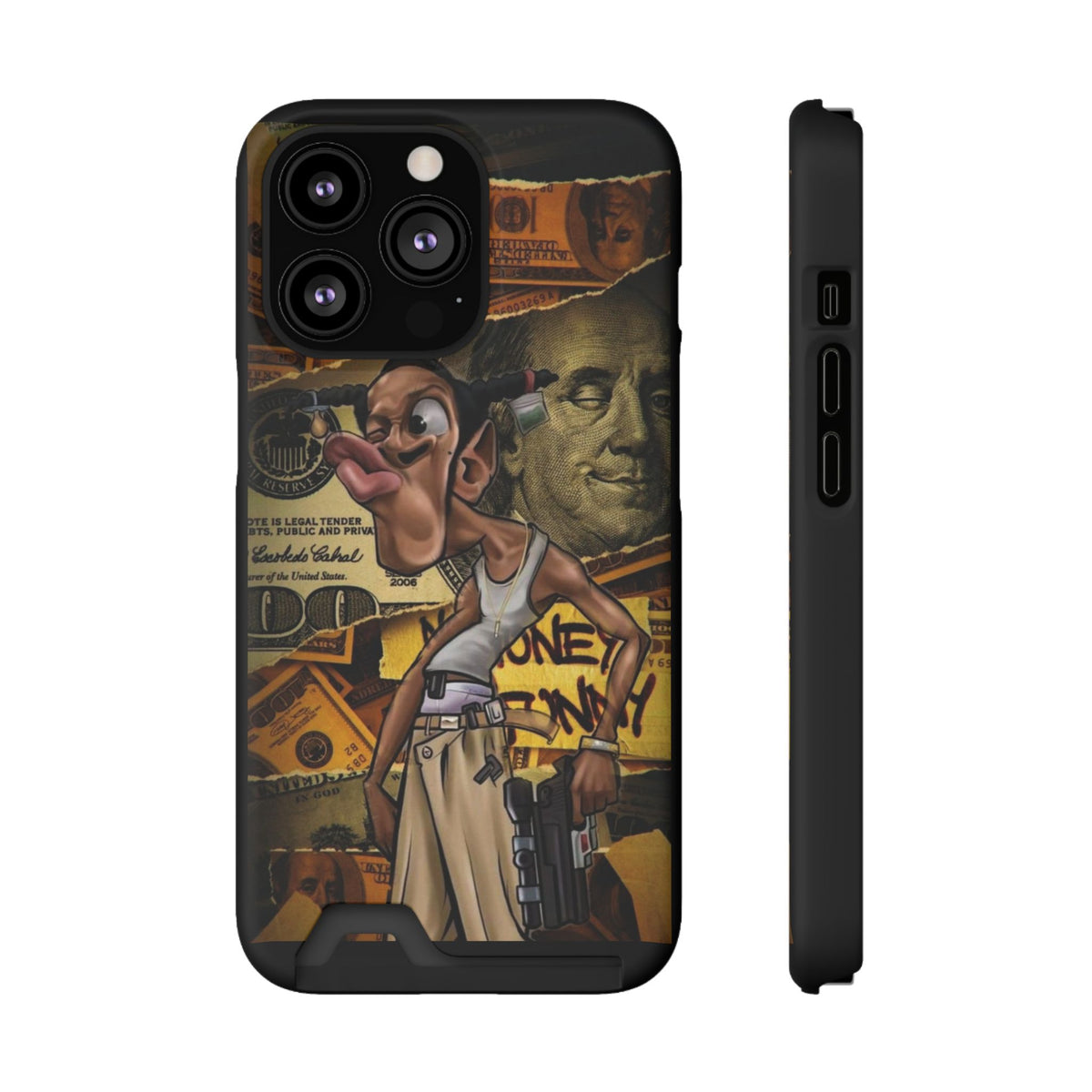 Money Hustle Card Holder Phone Case — Urban Graffiti Wallet iPhone Case