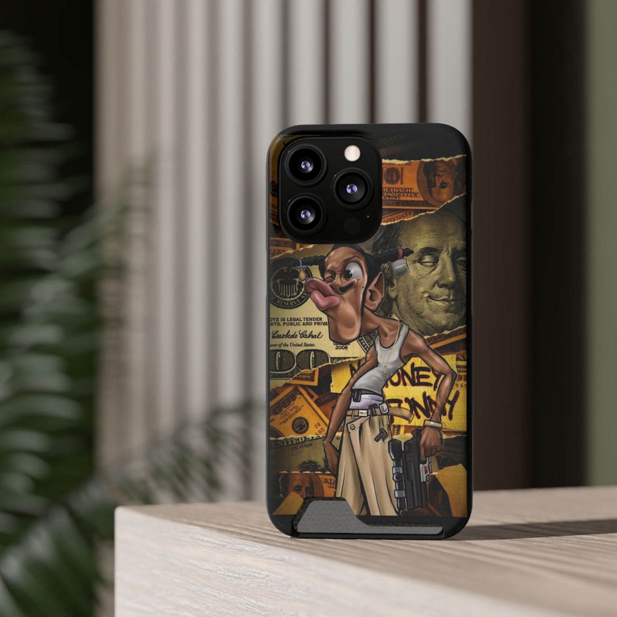 Money Hustle Card Holder Phone Case — Urban Graffiti Wallet iPhone Case