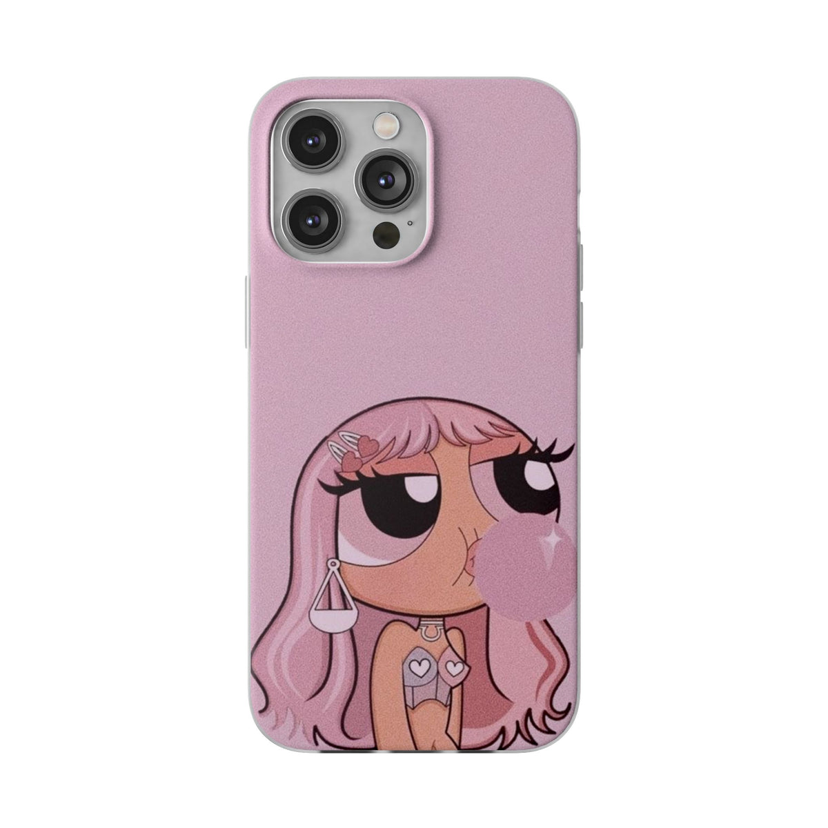 Pink Bubblegum Cartoon Phone Case – Cute Girly Blowing Bubble Design