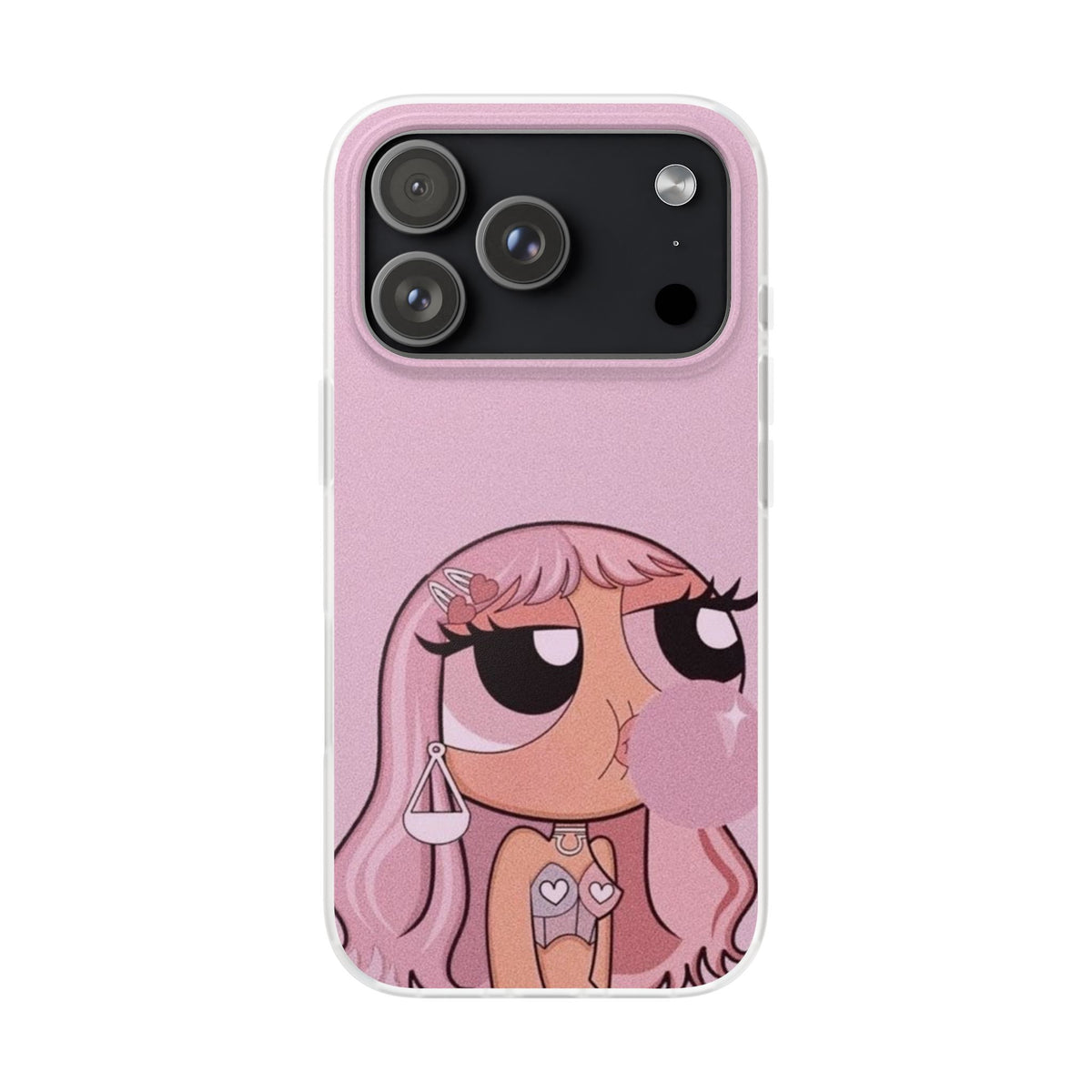 Pink Bubblegum Cartoon Phone Case – Cute Girly Blowing Bubble Design