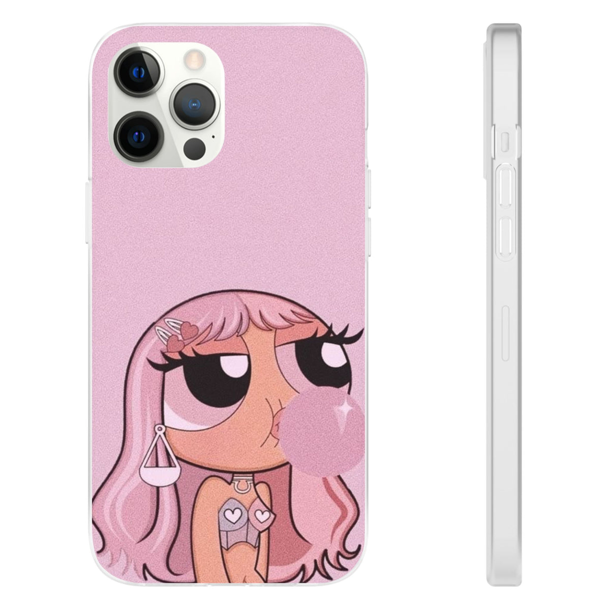 Pink Bubblegum Cartoon Phone Case – Cute Girly Blowing Bubble Design