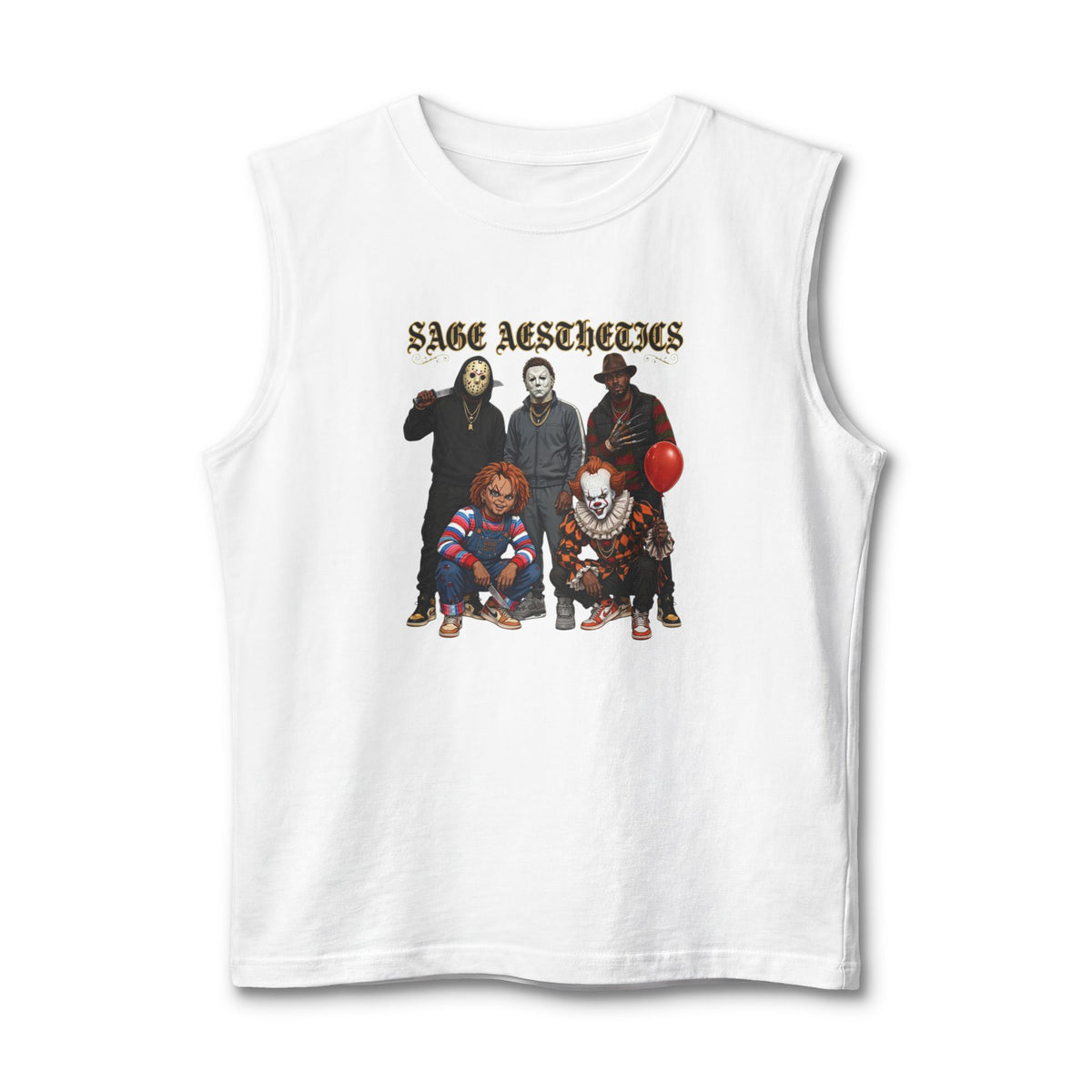 Horror Icons Muscle Tank — "Sane Aesthetics" Graphic Tank Top
