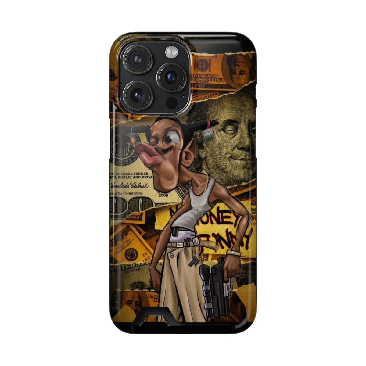 Money Hustle Card Holder Phone Case — Urban Graffiti Wallet iPhone Case