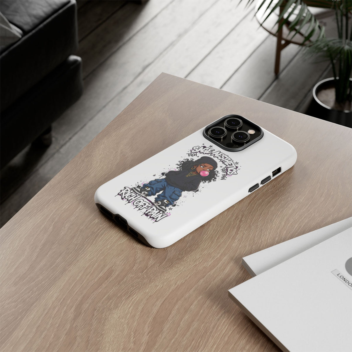 Phone Case — 'She Aesthetics, Rich Off Pain' Graphic Protective Cover