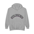 Zip Hoodie — Sage Aesthetics Graphic Full-Zip Hoodie with Screaming Faces Back Design