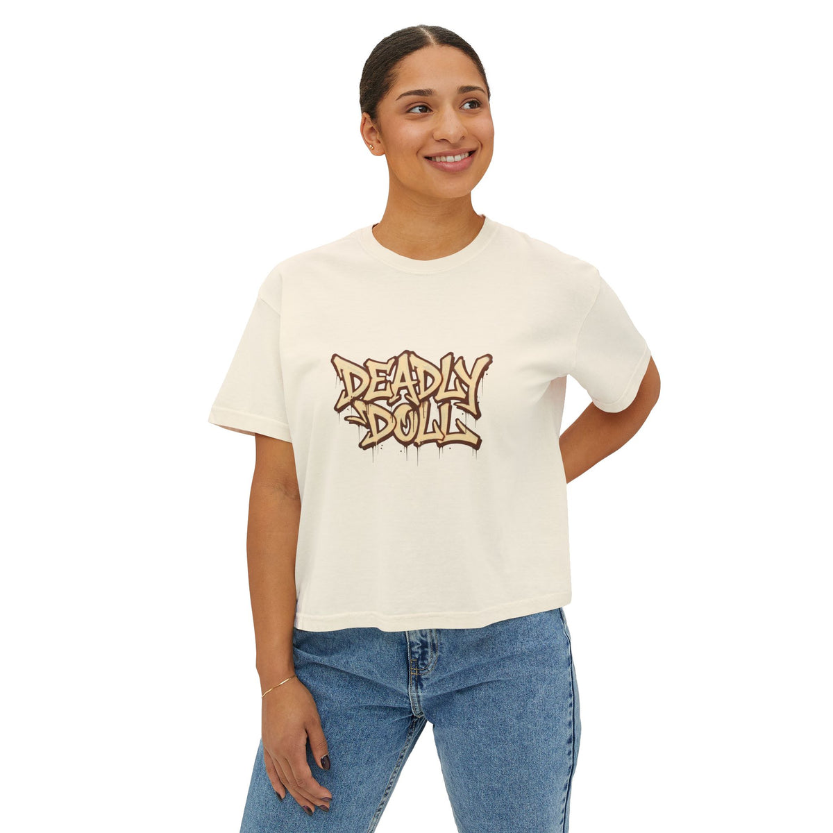 Bratz Graphic Boxy Tee – 'Different Girls Same Mission' Women's Cropped T‑Shirt