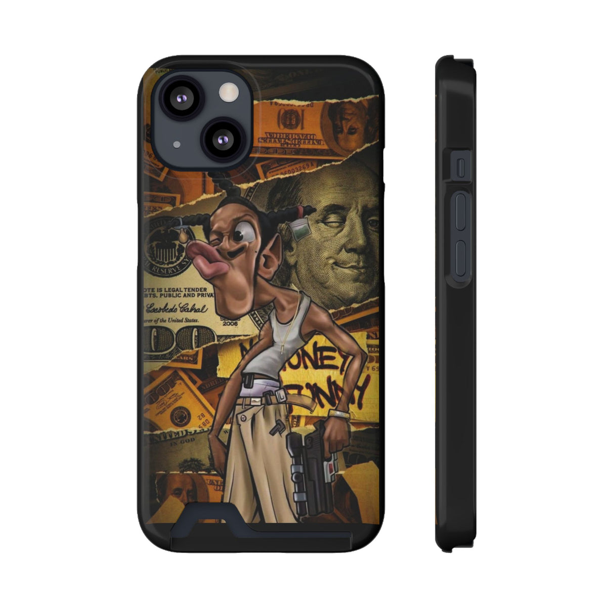 Money Hustle Card Holder Phone Case — Urban Graffiti Wallet iPhone Case