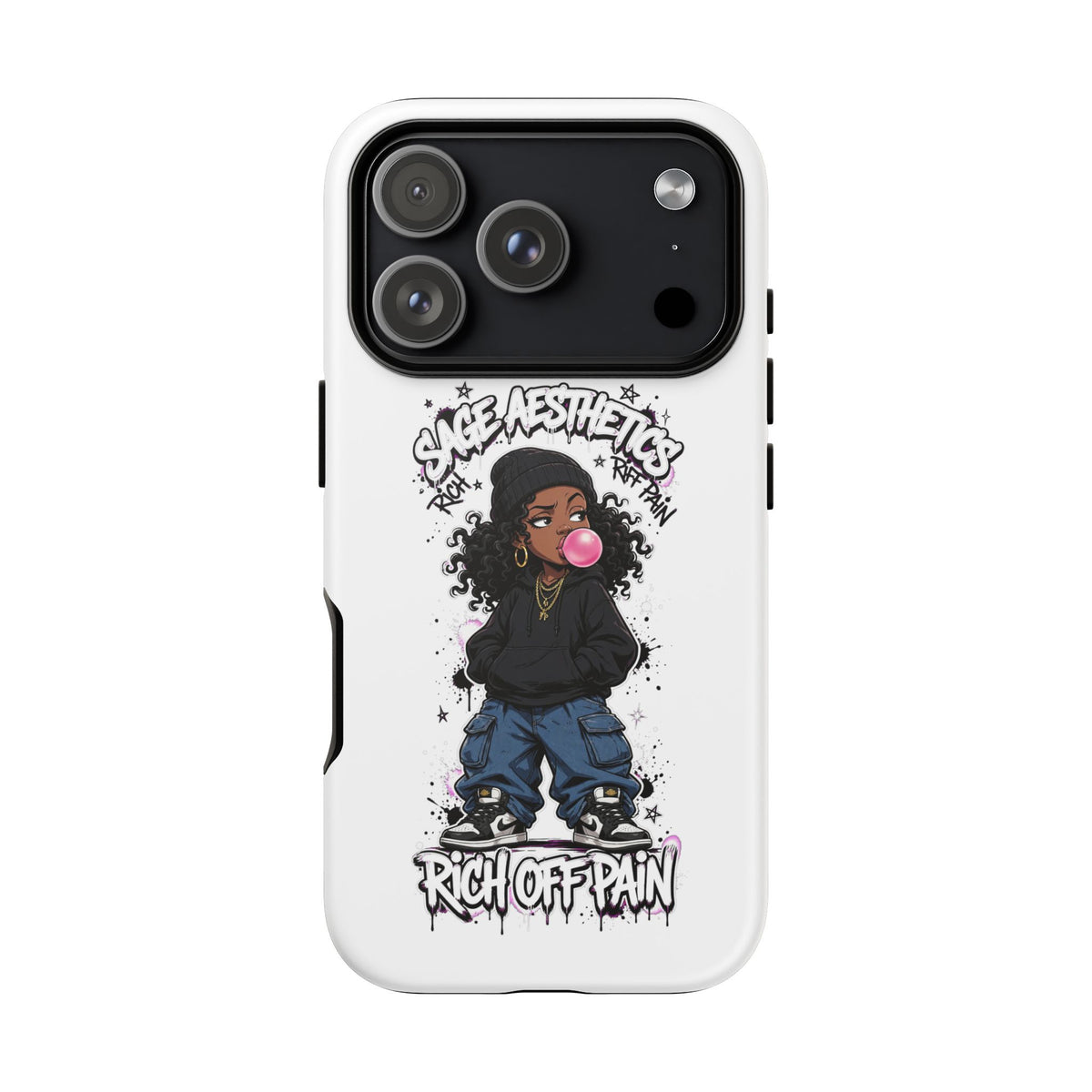 Phone Case — 'She Aesthetics, Rich Off Pain' Graphic Protective Cover
