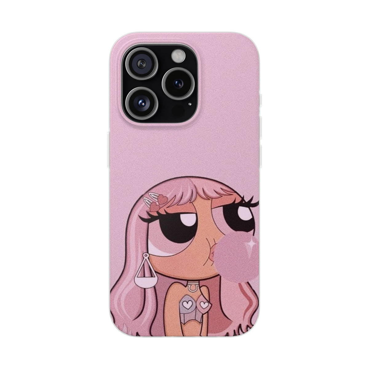 Pink Bubblegum Cartoon Phone Case – Cute Girly Blowing Bubble Design