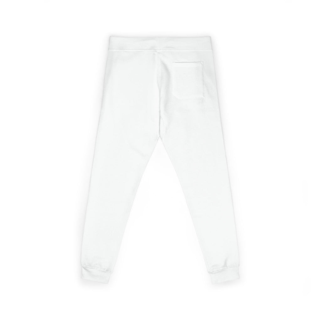 Embroidered Floral Camo Joggers — Cozy White Fleece Sweatpants