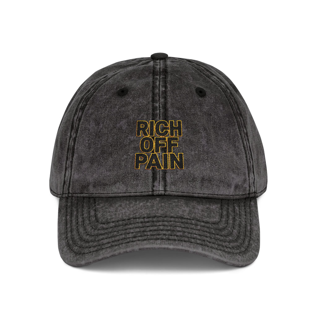 Vintage Embroidered Cap — "Rich Off Pain" Distressed Baseball Hat