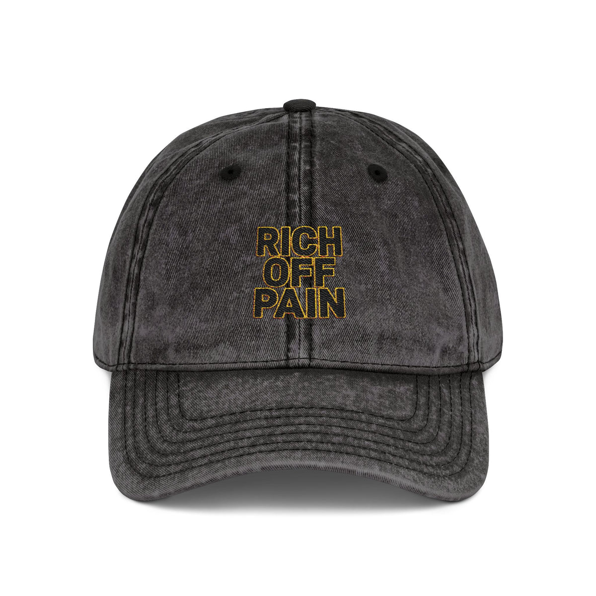 Vintage Embroidered Cap — "Rich Off Pain" Distressed Baseball Hat