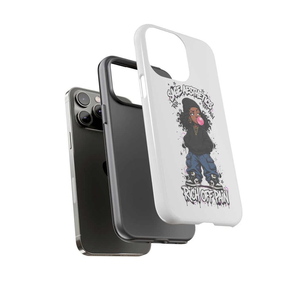 Phone Case — 'She Aesthetics, Rich Off Pain' Graphic Protective Cover