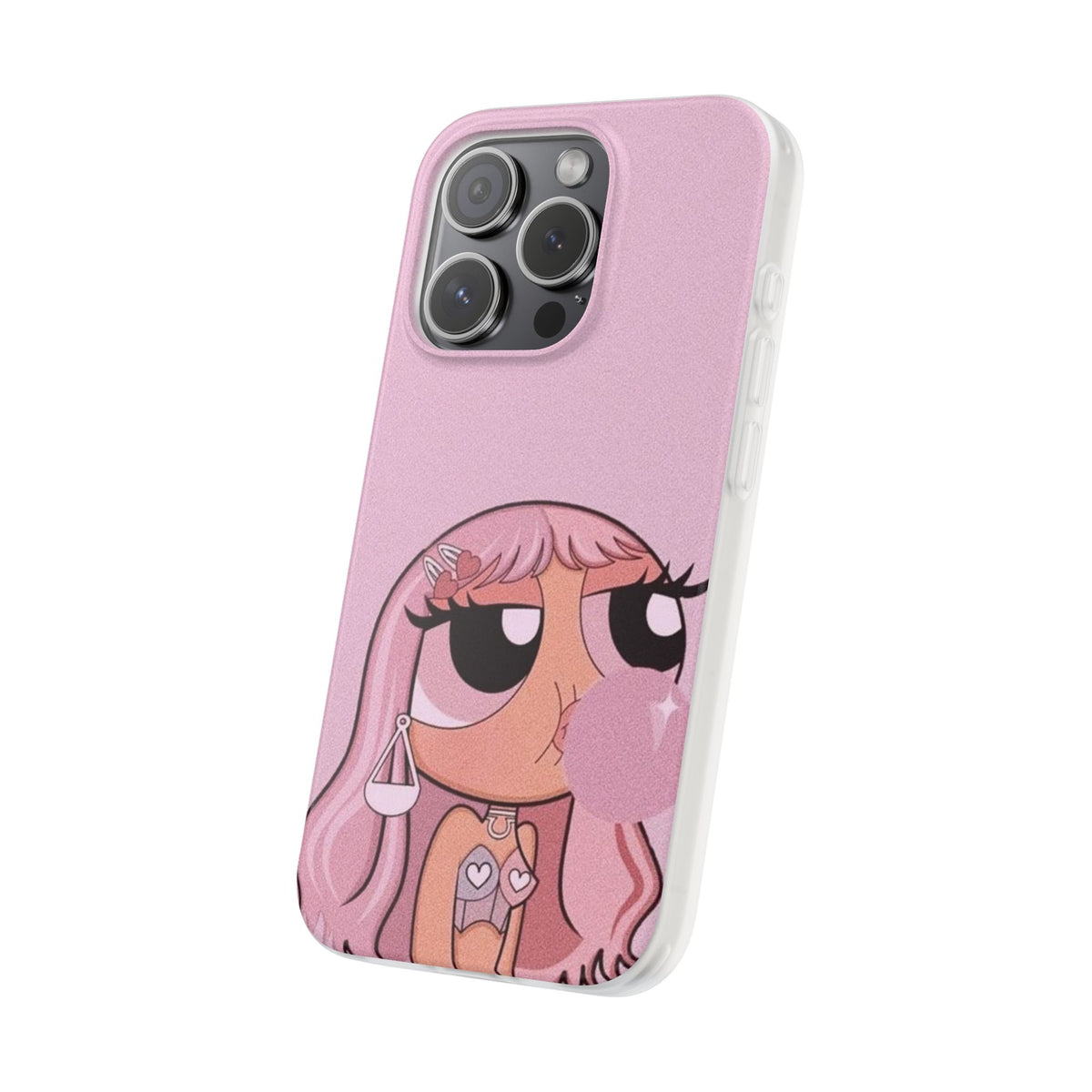 Pink Bubblegum Cartoon Phone Case – Cute Girly Blowing Bubble Design
