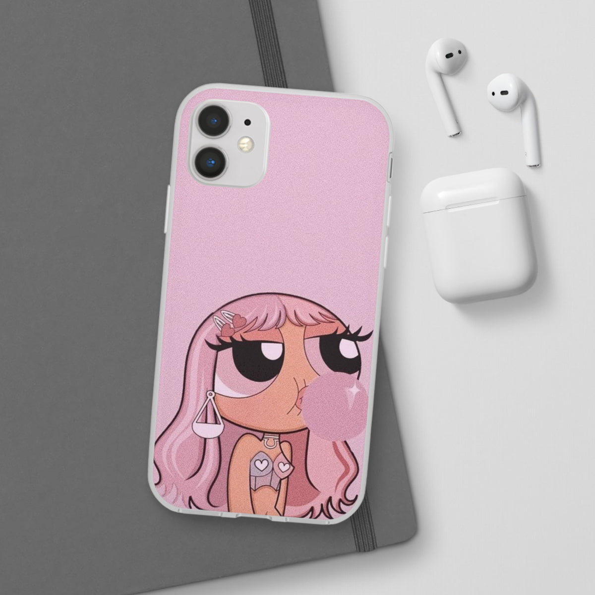 Pink Bubblegum Cartoon Phone Case – Cute Girly Blowing Bubble Design