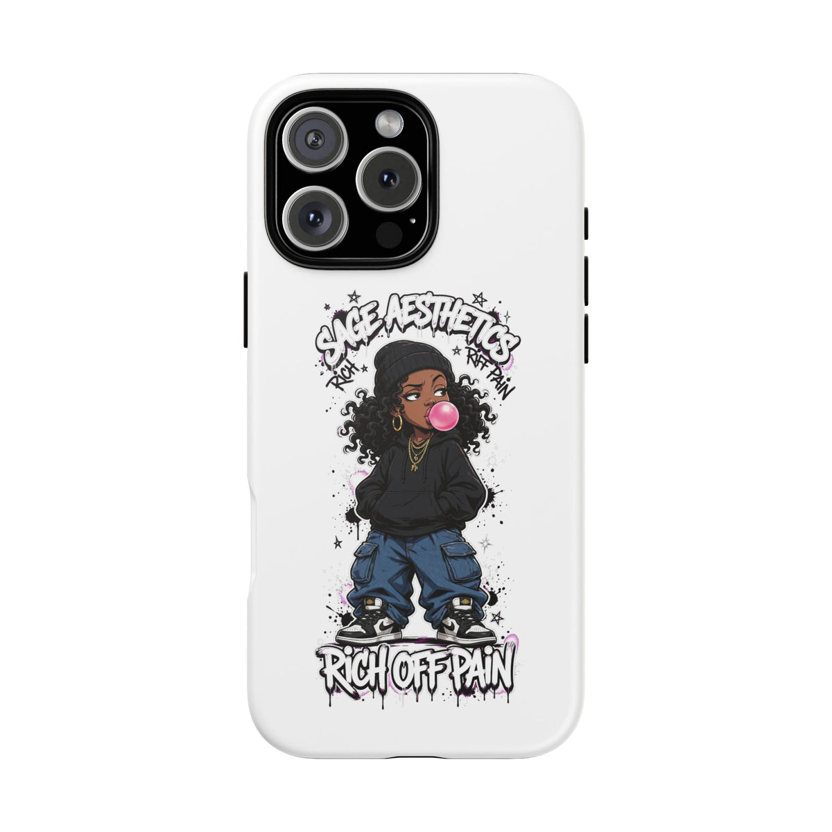 Phone Case — 'She Aesthetics, Rich Off Pain' Graphic Protective Cover