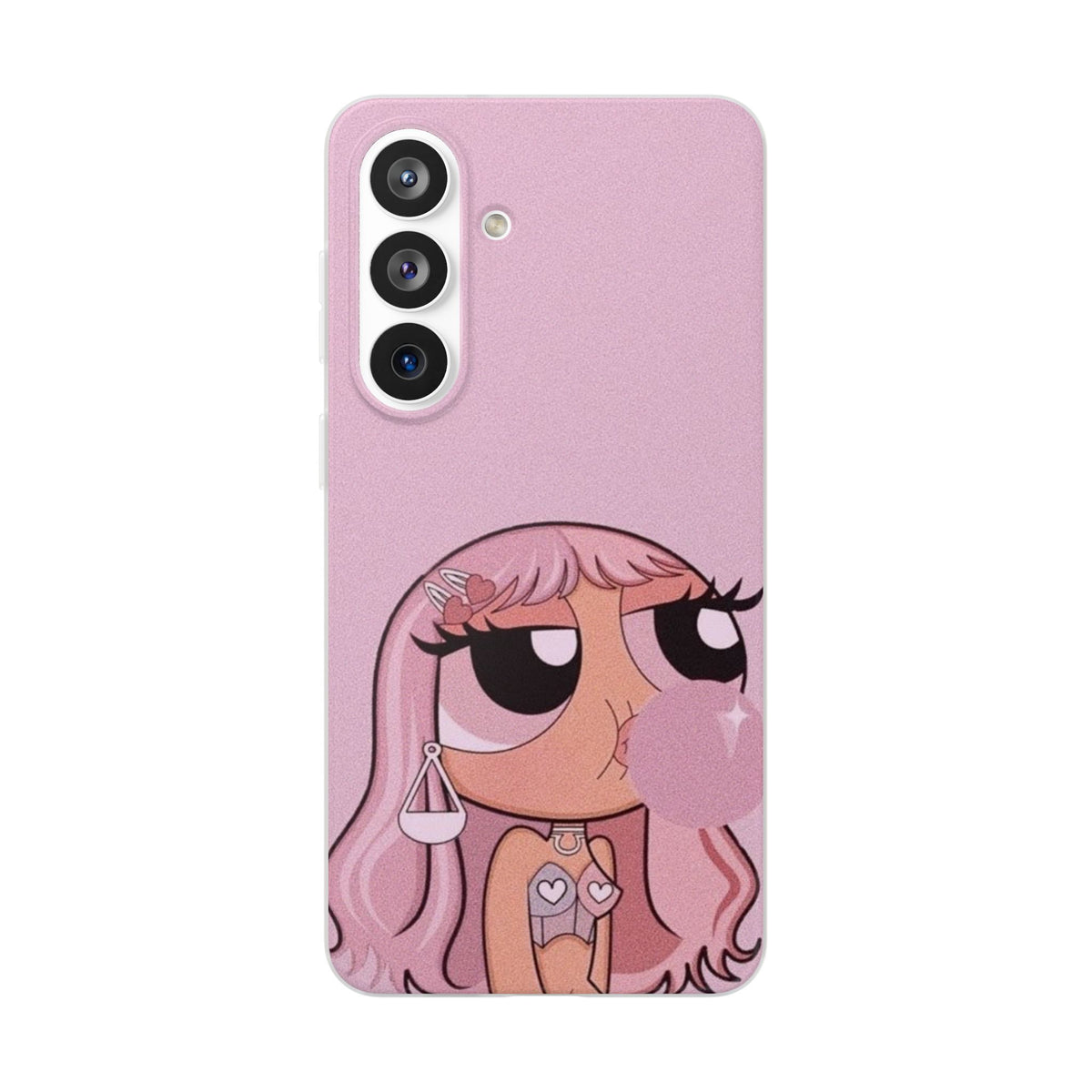 Pink Bubblegum Cartoon Phone Case – Cute Girly Blowing Bubble Design